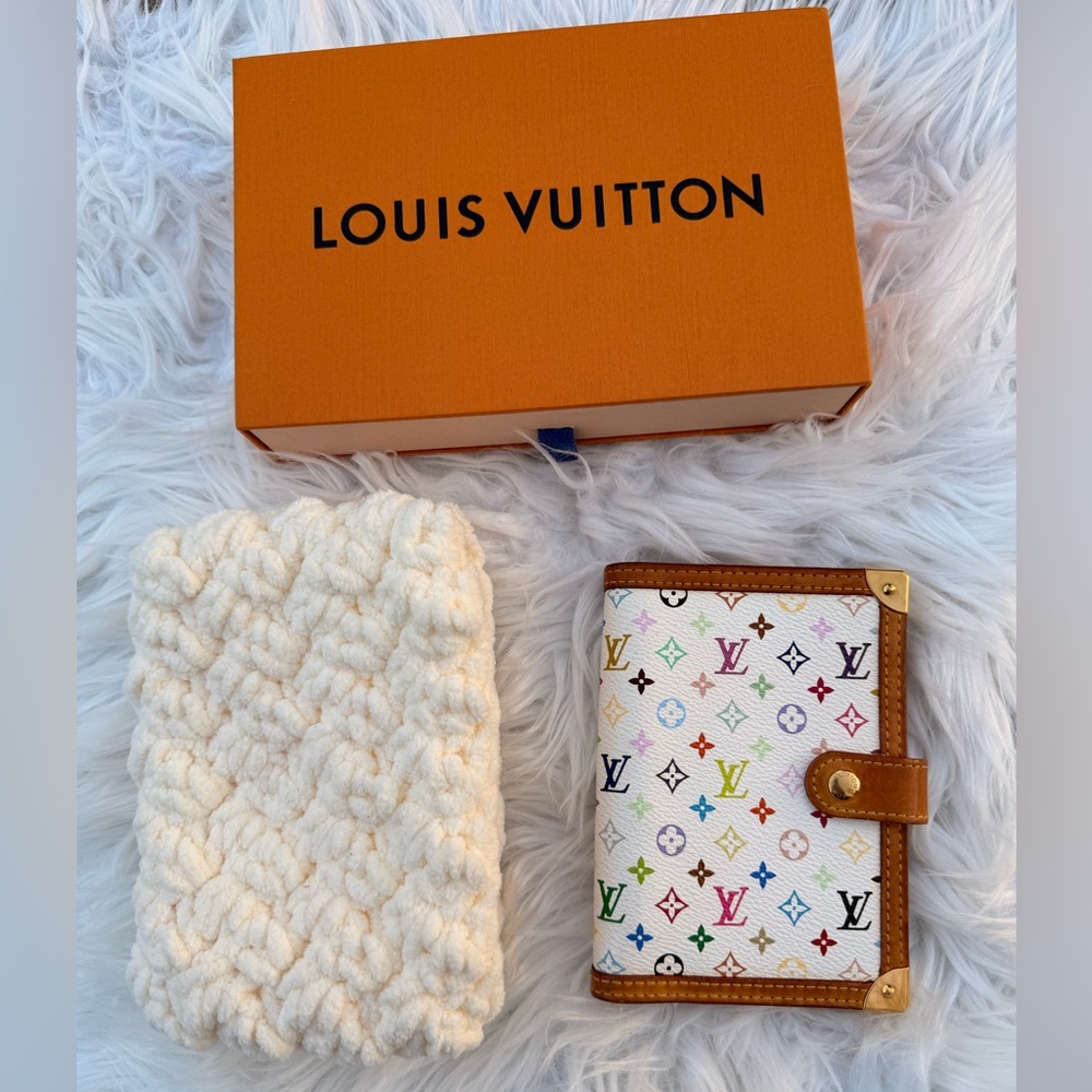 LOUIE VUITTON Small Ring Agenda (Pocket size paper) White Monogram Multicolor